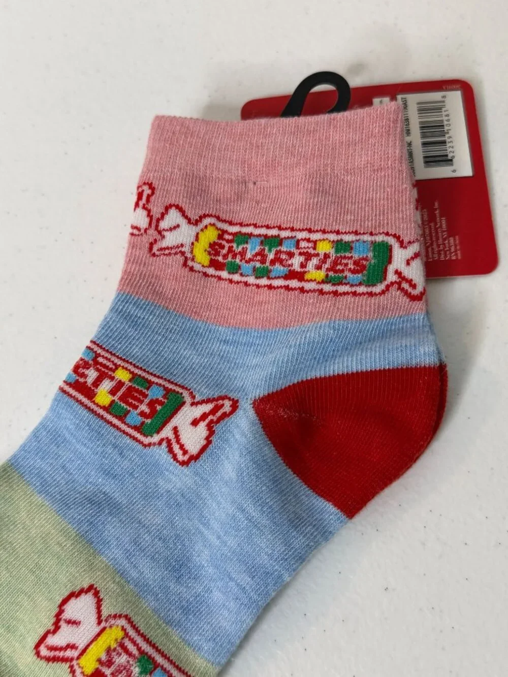 Smarties Candy Quarter Crew Socks Pastel Novelty Graphic New